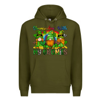 Army Green shamrockin with my gnomies Premium Hoodie - Artiststas