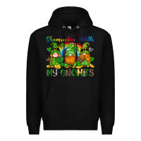 Black shamrockin with my gnomies Premium Hoodie - Artiststas