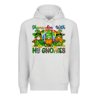 Dove Grey shamrockin with my gnomies Premium Hoodie - Artiststas