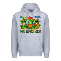 Heather Grey shamrockin with my gnomies Premium Hoodie - Artiststas