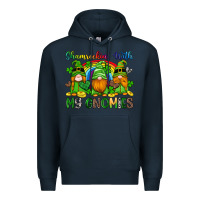 Navy shamrockin with my gnomies Premium Hoodie - Artiststas