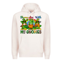 Pale Pink shamrockin with my gnomies Premium Hoodie - Artiststas
