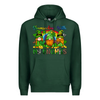 Sports Green shamrockin with my gnomies Premium Hoodie - Artiststas