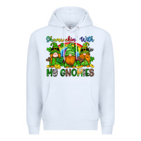 White shamrockin with my gnomies Premium Hoodie - Artiststas