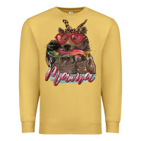 Antique Gold mother's day mama bear wıth bandana and glasses Premium Sweatshirt - RanaPortraitStore