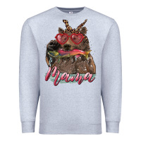Heather Grey mother's day mama bear wıth bandana and glasses Premium Sweatshirt - RanaPortraitStore