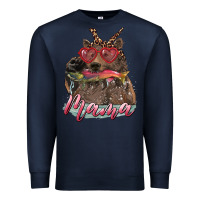 Navy mother's day mama bear wıth bandana and glasses Premium Sweatshirt - RanaPortraitStore