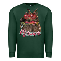 Sports Green mother's day mama bear wıth bandana and glasses Premium Sweatshirt - RanaPortraitStore