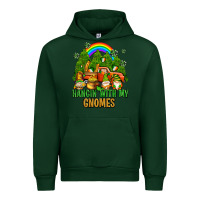 Forest Green hangin with my gnomes with rainbow Urban Hoodie - AdoDesignShop