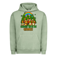Pigment Oil Green hangin with my gnomes with rainbow Urban Hoodie - AdoDesignShop