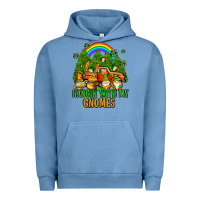 Pigment Pebble Blue hangin with my gnomes with rainbow Urban Hoodie - AdoDesignShop