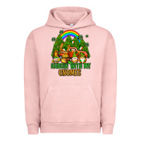Pigment Salmon hangin with my gnomes with rainbow Urban Hoodie - AdoDesignShop