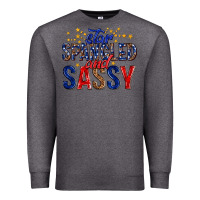 Charcoal Heather star spangled and sassy billie wilder Premium Sweatshirt - texasbilliewilder