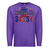 Purple star spangled and sassy billie wilder Premium Sweatshirt - texasbilliewilder