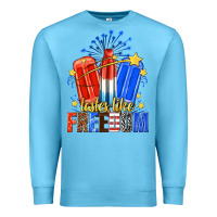Ocean Blue tastes like freedom popsicles billie wilder Premium Sweatshirt - texasbilliewilder