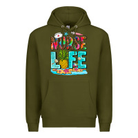 Army Green nurse life summer Premium Hoodie - AdoDesignShop