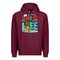 Burgundy nurse life summer Premium Hoodie - AdoDesignShop