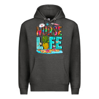 Charcoal Heather nurse life summer Premium Hoodie - AdoDesignShop
