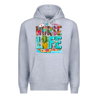 Heather Grey nurse life summer Premium Hoodie - AdoDesignShop