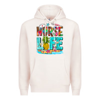 Pale Pink nurse life summer Premium Hoodie - AdoDesignShop