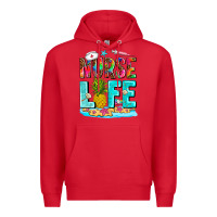 Red nurse life summer Premium Hoodie - AdoDesignShop