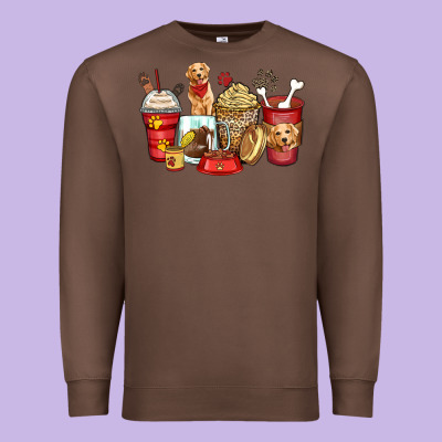 Premium Sweatshirt golden retriever coffee cups