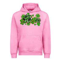 Fuchsia Pink cowhide and leopard shamrocks Urban Hoodie - AdoDesignShop