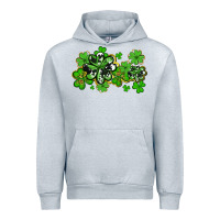 Heather Grey cowhide and leopard shamrocks Urban Hoodie - AdoDesignShop