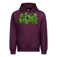 Mauve Wine cowhide and leopard shamrocks Urban Hoodie - AdoDesignShop