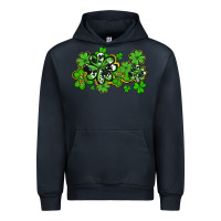 Navy cowhide and leopard shamrocks Urban Hoodie - AdoDesignShop