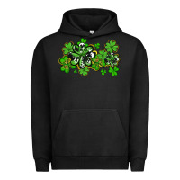 Pigment Black cowhide and leopard shamrocks Urban Hoodie - AdoDesignShop