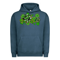 Pigment Midnight Navy cowhide and leopard shamrocks Urban Hoodie - AdoDesignShop