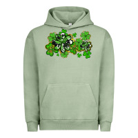 Pigment Oil Green cowhide and leopard shamrocks Urban Hoodie - AdoDesignShop
