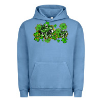 Pigment Pebble Blue cowhide and leopard shamrocks Urban Hoodie - AdoDesignShop