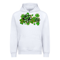 White cowhide and leopard shamrocks Urban Hoodie - AdoDesignShop