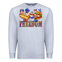 Heather Grey tastes like freedom with leopard Premium Sweatshirt - texasbilliewilder