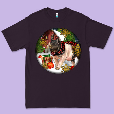 Hampshire Sow Pig Christmas Premium Tee Designed By Lillyallendesigns
