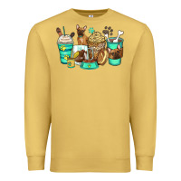Antique Gold french bulldog coffee cups Premium Sweatshirt - Zillion Design Studio