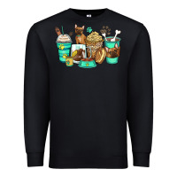 Black french bulldog coffee cups Premium Sweatshirt - Zillion Design Studio