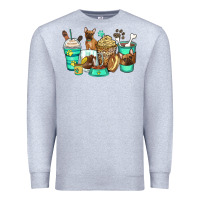 Heather Grey french bulldog coffee cups Premium Sweatshirt - Zillion Design Studio