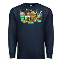 Navy french bulldog coffee cups Premium Sweatshirt - Zillion Design Studio