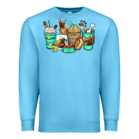 Ocean Blue french bulldog coffee cups Premium Sweatshirt - Zillion Design Studio