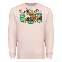 Pale Pink french bulldog coffee cups Premium Sweatshirt - Zillion Design Studio