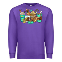 Purple french bulldog coffee cups Premium Sweatshirt - Zillion Design Studio