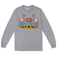 Heather Grey be flamezing flamingo Long Sleeve Tee - BarkalooDesign