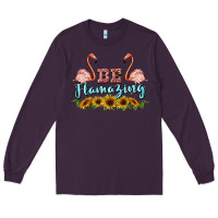 Plum be flamezing flamingo Long Sleeve Tee - BarkalooDesign