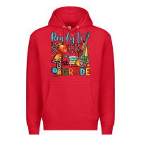 Red ready to rock 1st grade Premium Hoodie - JahusDesignShop