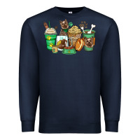 Navy yorkshire terrier coffee cups Premium Sweatshirt - Zillion Design Studio