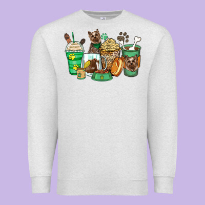 Premium Sweatshirt yorkshire terrier coffee cups