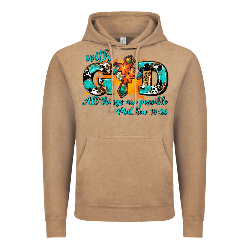 With God All Things Are Possible. Cross Vintage Hoodie by AdoDesignShop | Teevron